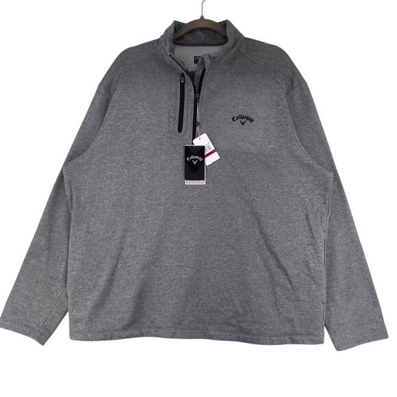Callaway Men Size XL Sweater Quarter 1/4 Zip Pullover Golf OptiShield UPF 50 NEW - Picture 1 of 16